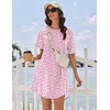 image:imageEkouaer Nightgowns for Women Cotton Sleep Shirt Short Sleeve Night Shirt  Crew Neck Night Gown Soft Sleepwear Casual T Shirt Pajama Dress Short Lounge Dress Pullover Loungewear for Daily SleepPink Floral