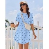 image:imageEkouaer Nightgowns for Women Cotton Sleep Shirt Short Sleeve Night Shirt  Crew Neck Night Gown Soft Sleepwear Casual T Shirt Pajama Dress Short Lounge Dress Pullover Loungewear for Daily SleepBlue Moon