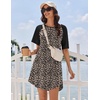 image:imageEkouaer Nightgowns for Women Cotton Sleep Shirt Short Sleeve Night Shirt  Crew Neck Night Gown Soft Sleepwear Casual T Shirt Pajama Dress Short Lounge Dress Pullover Loungewear for Daily SleepLeopard Print
