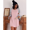 image:imageEkouaer Nightgowns for Women Cotton Sleep Shirt Short Sleeve Night Shirt  Crew Neck Night Gown Soft Sleepwear Casual T Shirt Pajama Dress Short Lounge Dress Pullover Loungewear for Daily SleepLight Pink