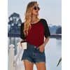 image:imageEkouaer Nightgowns for Women Cotton Sleep Shirt Short Sleeve Night Shirt  Crew Neck Night Gown Soft Sleepwear Casual T Shirt Pajama Dress Short Lounge Dress Pullover Loungewear for Daily SleepWine Red