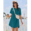 image:imageEkouaer Nightgowns for Women Cotton Sleep Shirt Short Sleeve Night Shirt  Crew Neck Night Gown Soft Sleepwear Casual T Shirt Pajama Dress Short Lounge Dress Pullover Loungewear for Daily SleepBlue
