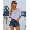 image:imageEkouaer Nightgowns for Women Cotton Sleep Shirt Short Sleeve Night Shirt  Crew Neck Night Gown Soft Sleepwear Casual T Shirt Pajama Dress Short Lounge Dress Pullover Loungewear for Daily SleepPurple Tie Dye