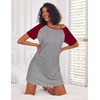image:imageEkouaer Nightgowns for Women Cotton Sleep Shirt Short Sleeve Night Shirt  Crew Neck Night Gown Soft Sleepwear Casual T Shirt Pajama Dress Short Lounge Dress Pullover Loungewear for Daily SleepLight Grey