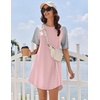image:imageEkouaer Nightgowns for Women Cotton Sleep Shirt Short Sleeve Night Shirt  Crew Neck Night Gown Soft Sleepwear Casual T Shirt Pajama Dress Short Lounge Dress Pullover Loungewear for Daily SleepLight Pink