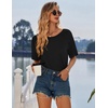 image:imageEkouaer Nightgowns for Women Cotton Sleep Shirt Short Sleeve Night Shirt  Crew Neck Night Gown Soft Sleepwear Casual T Shirt Pajama Dress Short Lounge Dress Pullover Loungewear for Daily SleepBlack