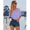 image:imageEkouaer Nightgowns for Women Cotton Sleep Shirt Short Sleeve Night Shirt  Crew Neck Night Gown Soft Sleepwear Casual T Shirt Pajama Dress Short Lounge Dress Pullover Loungewear for Daily SleepPurple Abstract Dots