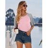 image:imageEkouaer Nightgowns for Women Cotton Sleep Shirt Short Sleeve Night Shirt  Crew Neck Night Gown Soft Sleepwear Casual T Shirt Pajama Dress Short Lounge Dress Pullover Loungewear for Daily SleepLight Pink