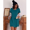 image:imageEkouaer Nightgowns for Women Cotton Sleep Shirt Short Sleeve Night Shirt  Crew Neck Night Gown Soft Sleepwear Casual T Shirt Pajama Dress Short Lounge Dress Pullover Loungewear for Daily SleepBlue