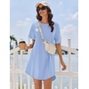 image:imageEkouaer Nightgowns for Women Cotton Sleep Shirt Short Sleeve Night Shirt  Crew Neck Night Gown Soft Sleepwear Casual T Shirt Pajama Dress Short Lounge Dress Pullover Loungewear for Daily SleepLight Blue