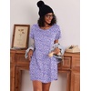 image:imageEkouaer Nightgowns for Women Cotton Sleep Shirt Short Sleeve Night Shirt  Crew Neck Night Gown Soft Sleepwear Casual T Shirt Pajama Dress Short Lounge Dress Pullover Loungewear for Daily SleepPurple Abstract Dots