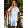image:imageEkouaer Nightgowns for Women House Dress with Pockets Button Down Sleepshirt Short Sleeve Nightshirt Housecoat  Button Up Night GownsShort Sleeve HousecoatMoo Moos for Elderly WomenLabor and Delivery Gown for Pregnant and PostpartumBlue Floral