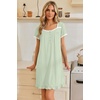 image:imageEkouaer Nightgowns for Women Short Sleeve Night Gowns Button Sleep Shirts  Short Sleeve Moo Moos with Pockets Lace Trim Sleep Dress Ruffles Night Dress Sweet Sleepwear Daily Sleep Garden DateLight Green