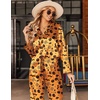image:imageEkouaer Satin Pajama Set for Women Long Button Down Silk Pj with Ruffle  2 Piece Classic Sleepwear Notch Collar Soft Loungewear for Sleep Loung Wedding Bridal PartyHalloween