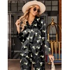 image:imageEkouaer Satin Pajama Set for Women Long Button Down Silk Pj with Ruffle  2 Piece Classic Sleepwear Notch Collar Soft Loungewear for Sleep Loung Wedding Bridal PartyBlack Martini Drinks