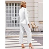image:imageEkouaer Satin Pajama Set for Women Long Button Down Silk Pj with Ruffle  2 Piece Classic Sleepwear Notch Collar Soft Loungewear for Sleep Loung Wedding Bridal PartyWhite