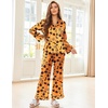image:imageEkouaer Satin Pajama Set for Women Long Button Down Silk Pj with Ruffle  2 Piece Classic Sleepwear Notch Collar Soft Loungewear for Sleep Loung Wedding Bridal PartyHalloween