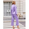 image:imageEkouaer Satin Pajama Set for Women Long Button Down Silk Pj with Ruffle  2 Piece Classic Sleepwear Notch Collar Soft Loungewear for Sleep Loung Wedding Bridal PartyLavender