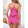 image:imageEkouaer Silky Women Pajamas Set Satin Cami Top amp Shorts Lingerie Pjs  2 Piece Silk Nightwear Soft Camisole Sleepwear for Home Daily Wear Wedding Party Date NightsRose Red Leopard