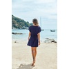 image:imageEkouaer Women Cover Up Casual Swimsuit Coverup Tie Beach Cover Up Dress  V Neck Bathing Suit Cover Up Short Sleeve Drawstring at WaistNavy Blue