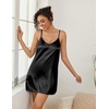 image:imageEkouaer Women Silk Robe Set V Neck 2 Piece Bridal Robe Satin Bathrobe Set  Satin Material 2 Piece 34 Sleeves TieBlack