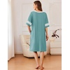 image:imageEkouaer Women Zipper Robe Short Striped Sleeves Lightweight Robes Color Block Bathrobe Soft Sleepwear with Pockets S3XLB Mint Green
