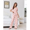 image:imageEkouaer Womens Pajama Sets Viscose from Bamboo Top With Pants Lounge Set  Soft Viscose from Bamboo Short Sleeve with Pants Sets Modal Daily WearMonthers Day GiftBow