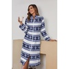 image:imageEkouaer Womens Zipper Front Robes Full Length Nightgowns with Pockets Flannel Winter Sleepwear SXXLBlue Snowflake