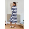 image:imageEkouaer Womens Zipper Front Robes Full Length Nightgowns with Pockets Flannel Winter Sleepwear SXXLBlue Snowflake