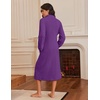 image:imageEkouaer Womens Zipper Front Robes Full Length Nightgowns with Pockets Flannel Winter Sleepwear SXXLDeep Purple