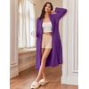 image:imageEkouaer Womens Zipper Front Robes Full Length Nightgowns with Pockets Flannel Winter Sleepwear SXXLDeep Purple