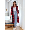 image:imageEkouaer Womens Zipper Front Robes Full Length Nightgowns with Pockets Flannel Winter Sleepwear SXXLFleece Red Black Plaid
