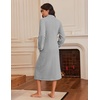 image:imageEkouaer Womens Zipper Front Robes Full Length Nightgowns with Pockets Flannel Winter Sleepwear SXXLGrey