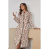 image:imageEkouaer Womens Zipper Front Robes Full Length Nightgowns with Pockets Flannel Winter Sleepwear SXXLLeopard