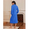image:imageEkouaer Womens Zipper Front Robes Full Length Nightgowns with Pockets Flannel Winter Sleepwear SXXLRoyal Blue