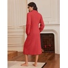 image:imageEkouaer Womens Zipper Front Robes Full Length Nightgowns with Pockets Flannel Winter Sleepwear SXXLStrong Red