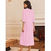 image:imageEkouaer Womens Zipper Robe 34 Sleeves Housecoat Full Length Nightgown  Pockets Long Robe Soft and Lightweight Floral and Stripe Print
