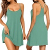 image:imageEkouaer Nightgowns for Women Bamboo Viscose Sleeveless Night Gown  Cooling Soft Breathable Lightweight Fabric Racerback Chemise Soft Sleepwear Tank Sleep Shirt Spaghetti Strap NightiesGreen