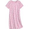 image:imageEkouaer Nightgowns for Women Cotton Sleep Shirt Short Sleeve Night Shirt  Crew Neck Night Gown Soft Sleepwear Casual T Shirt Pajama Dress Short Lounge Dress Pullover Loungewear for Daily SleepPink Floral