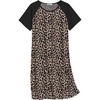 image:imageEkouaer Nightgowns for Women Cotton Sleep Shirt Short Sleeve Night Shirt  Crew Neck Night Gown Soft Sleepwear Casual T Shirt Pajama Dress Short Lounge Dress Pullover Loungewear for Daily SleepLeopard Print