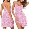 image:imageEkouaer Nightgowns for Women Sleeveless Nighties Sexy V Neck Sleep Dress  Chemise Sleep Shirt Racerback Night Shirt Cami Sleepwear Soft Nighty Night Dress Summer Date Night Seaside BeachPink Floral