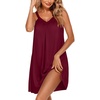 image:imageEkouaer Womens Nightgown Sleeveless Sleepwear V Neck Racerback Sleep Dress  Ladies Night Dress Sexy Pjama Dress Cute Nighties Soft Sleep Shirts for Sleep Home Daily Wear Travel SummerRed