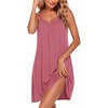 image:imageEkouaer Womens Nightgown Sleeveless Sleepwear V Neck Racerback Sleep Dress  Ladies Night Dress Sexy Pjama Dress Cute Nighties Soft Sleep Shirts for Sleep Home Daily Wear Travel SummerPeach Red