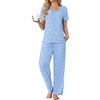 image:imageEkouaer Womens Pajama Sets Viscose from Bamboo Top With Pants Lounge Set  Soft Viscose from Bamboo Short Sleeve with Pants Sets Modal Daily WearMonthers Day GiftSea Animals