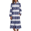 image:imageEkouaer Womens Zipper Front Robes Full Length Nightgowns with Pockets Flannel Winter Sleepwear SXXLBlue Snowflake