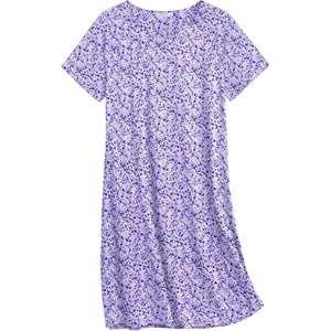 image:imageEkouaer Nightgowns for Women Cotton Sleep Shirt Short Sleeve Night Shirt  Crew Neck Night Gown Soft Sleepwear Casual T Shirt Pajama Dress Short Lounge Dress Pullover Loungewear for Daily SleepPurple Abstract Dots