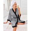 image:imageEkouaer Robes for Women Bathrobe Lightweight Robe 34 Sleeve Knit Sleepwear  Summer Robe for Women with Pockets Knee Length Womens Robe Kimono SleepwearMid Grey