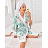 image:imageEkouaer Robes for Women Bathrobe Lightweight Robe 34 Sleeve Knit Sleepwear  Summer Robe for Women with Pockets Knee Length Womens Robe Kimono SleepwearGreen Flower