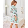 image:imageEkouaer Robes for Women Bathrobe Lightweight Robe 34 Sleeve Knit Sleepwear  Summer Robe for Women with Pockets Knee Length Womens Robe Kimono SleepwearGreen Flower