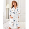 image:imageEkouaer Robes for Women Bathrobe Lightweight Robe 34 Sleeve Knit Sleepwear  Summer Robe for Women with Pockets Knee Length Womens Robe Kimono SleepwearWhite Blue Flowers